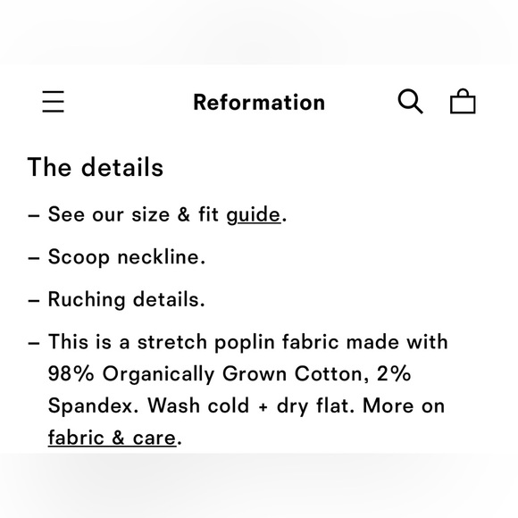 NWOT Reformation Yuli white long sleeve crop top - Picture 5 of 5